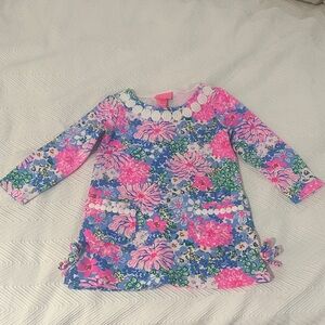 Lilly Pulitzer Girls Floral Dress in Pink, Blue & Green